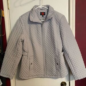 Gallery Women’s Grey Large Quilted Coat
